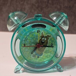 RARE Scooby-Doo Small Teal Green Plastic Alarm Clock With Double Bell Design